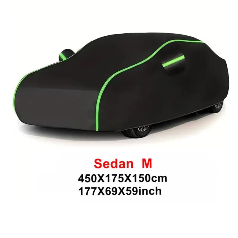 Universal Car Covers With Reflective Strip Fit For Audi Mercedes Benz Volkswagen Mazda And So On Black Car Cover Dust-proof Snow Car Mobile World