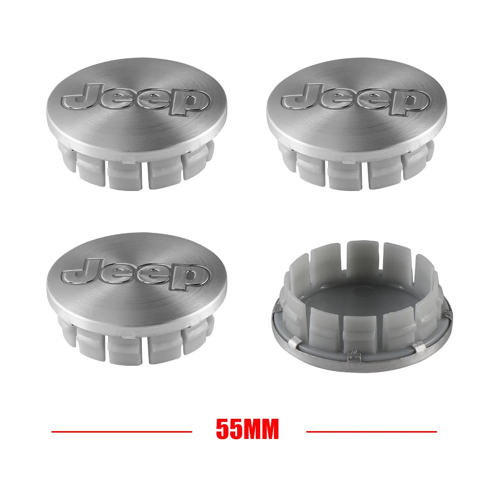 4Pcs 55/64MM Car Wheel Center Hub Cap Styling Accessories For Jeep Wrangler Renegade Compass Gladiator Cherokee JL Grand JK Patr CM World
