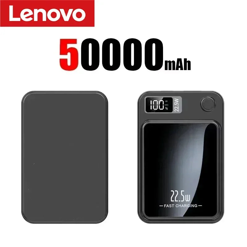Lenovo Wireless Magnetic Power Bank 500000mAh 22.5w Super Fast Charging Portable External Battery Powerbank For Iphone Samsung