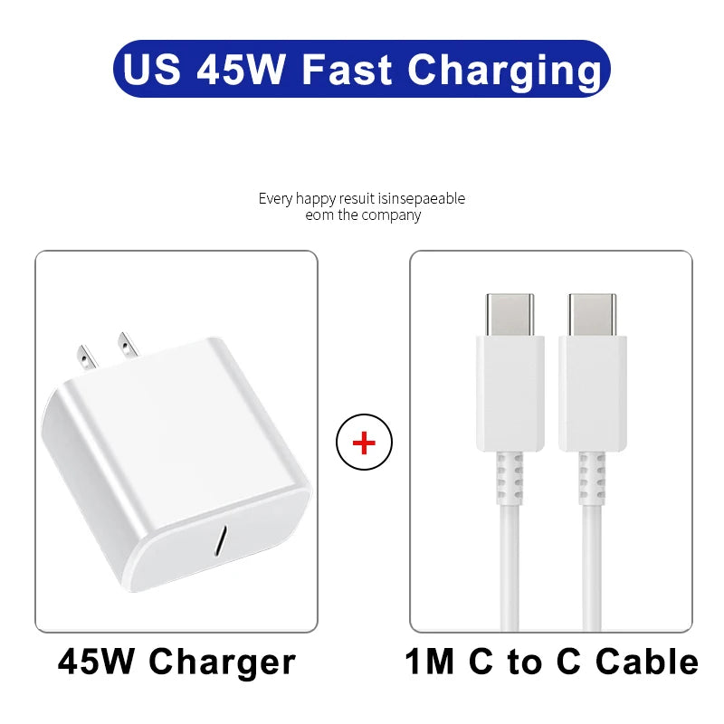 PD 45W USB C Charger Super Fast Charging Adapter For Samsung Galaxy S24 S23 S22 S25 Ultra A55 A16 A56 Phone Charger Type C Cable Car Mobile World