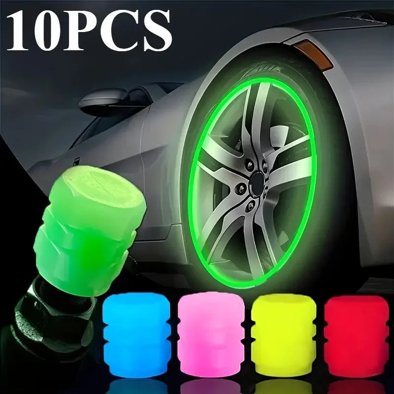 10pcs Luminous Valve Stem Cap Universal Car Decor CM World
