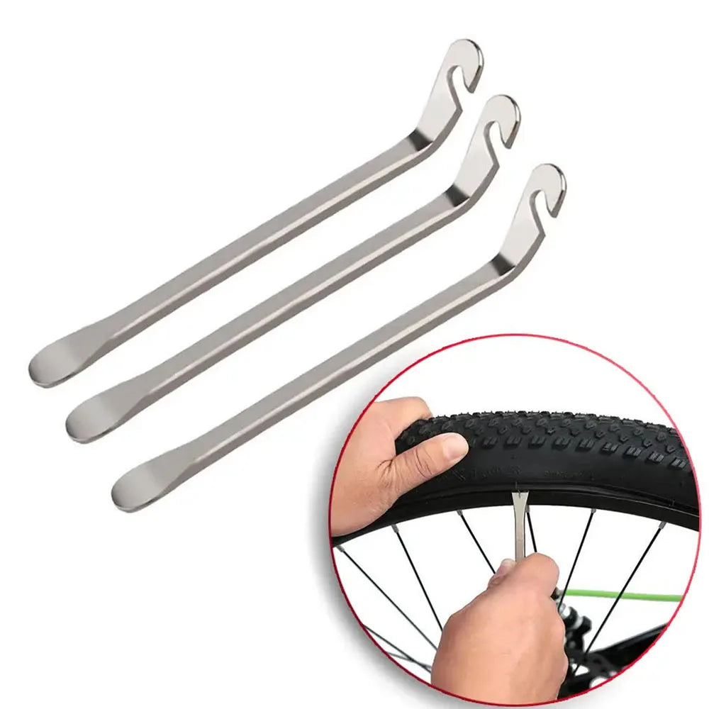 3PCS Bicycle Tyre Lever Tube Repair Service Carbon Steel Heat Treatment Cycling Tool Bike Tire Opener Crow Bar Remover Tool CM World