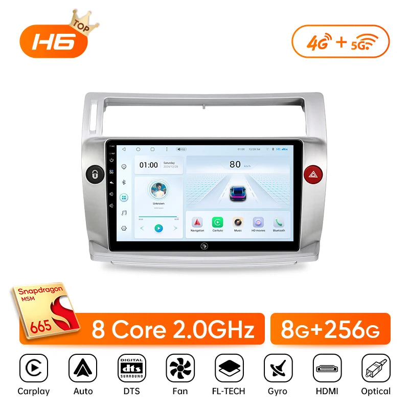 Ainavi Car Radio For Citroen C4 C-Triomphe C-Quatre 2004 2005 2006 2007 2008 2009 Wireless Carplay Android Auto Multimedia 2 Din CM World