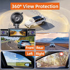 4CH Dash Cam FHD 1080P WiFi Video Recorder Car DVR 3Cam Night Vision Front left right Rear Black Box 24H Parking Loop Recording