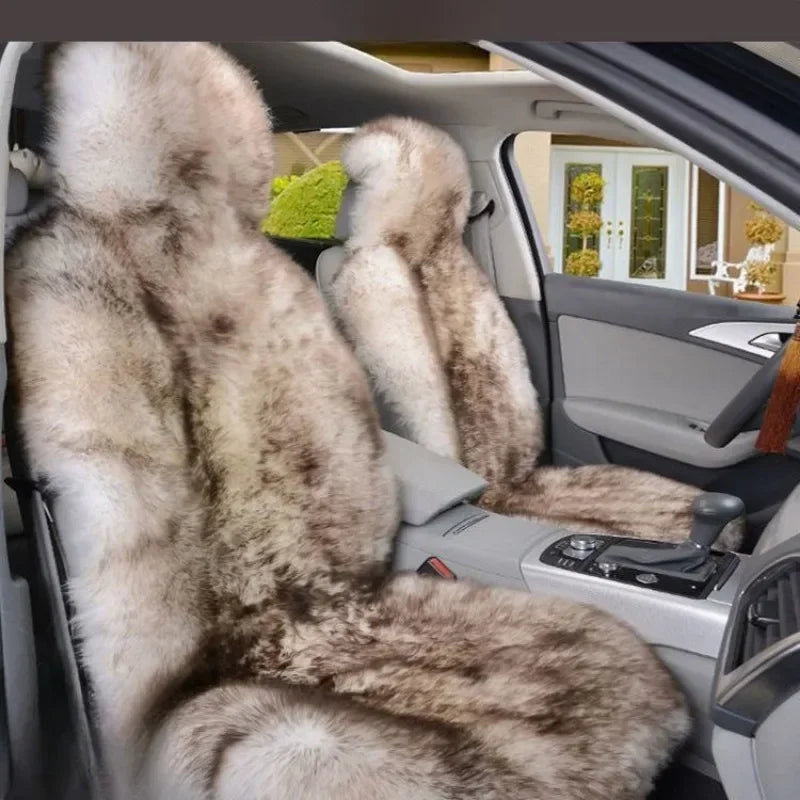 1PC Warm Plush Car Seat Cushion, Universal Long Wool Fur Car Front Seat Protect Cushion Mat, Car Seat Covers Auto Accessories