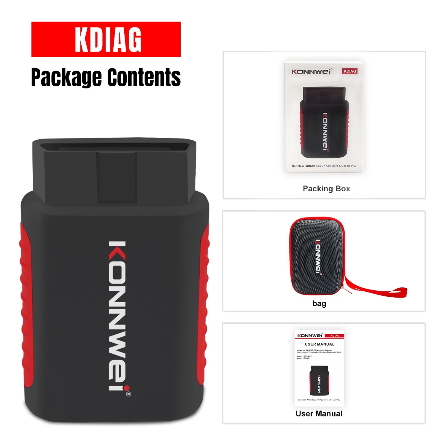 KONNWEi Car OBD2 Scanner Bluetooth Connection APP Control EPB/DPF/OiL/BMS Reset Function Fault Code View Car OBD Diagnostic Tool Car Mobile World