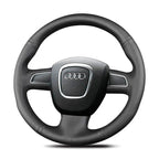 Car Steering Wheel Cover For Audi A4 S4 2005-2012 A6 S6 A8 S8 2007 Seat Exeo 2009-2012 PU Faux Leather DIY Hand-stitched CM World
