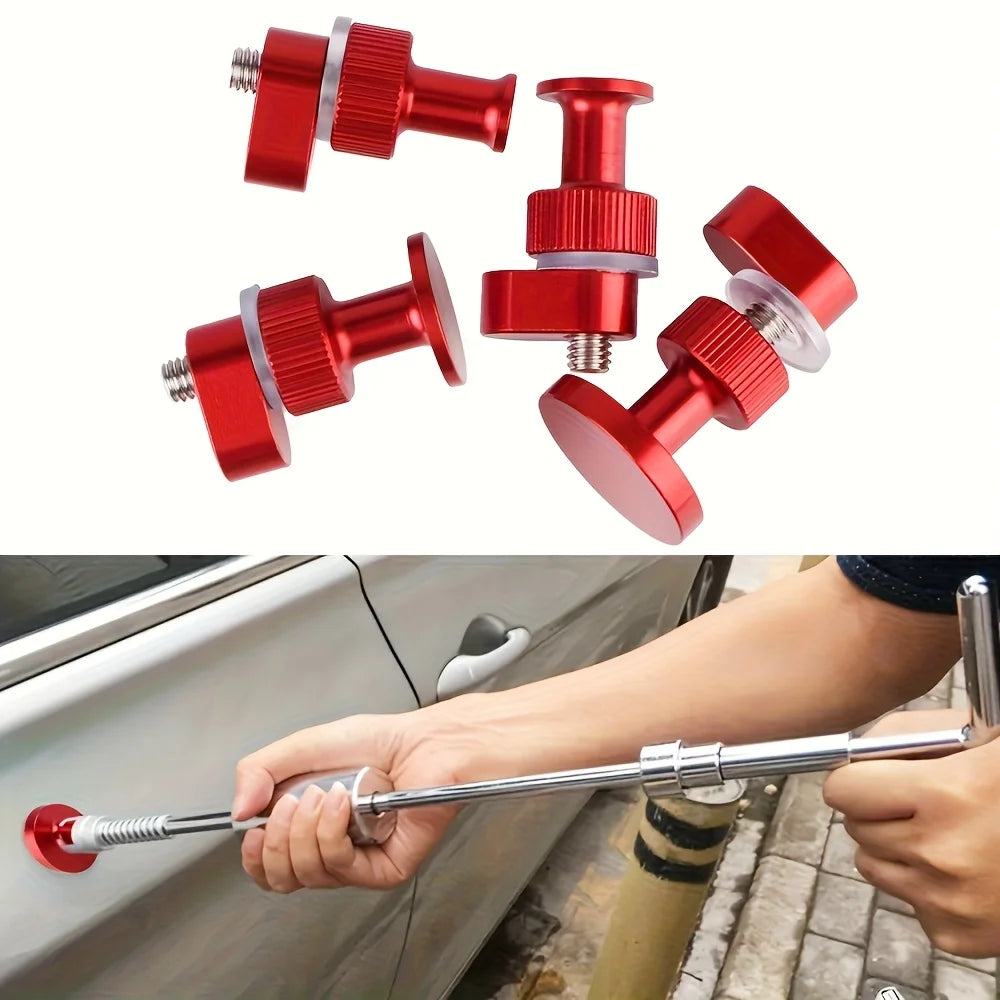 Car Dent Puller Repair Kit-T Bar Dent Tool with 4pcs Heavy-Duty Aluminum Alloy Pull Tabs  for Auto Body Paintless Dent Removal CM World