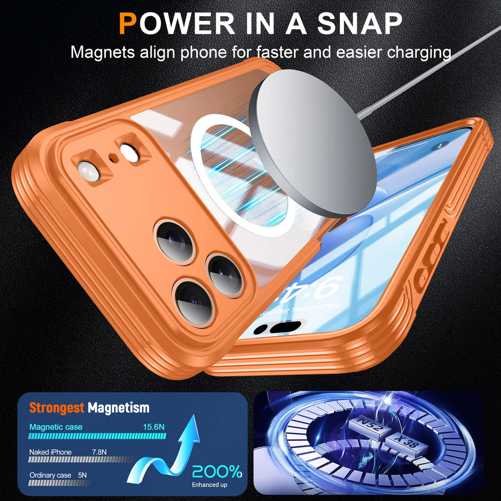 Brand new color magnetic shockproof and dustproof transparent phone case - Compatible with iPhone 17/17 Air/17 Pro/17 Pro Max Car Mobile World