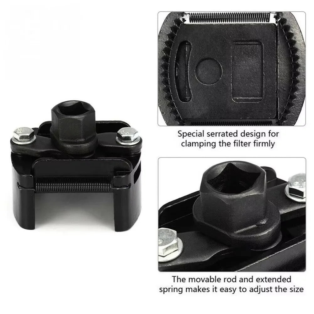 Universal Adjustable Two-Jaws Oil Filter Wrench Filter 60-80mm Filter Wrenches Remover Steel Fuel Cast Two-Claw Car Mobile World