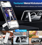 Clear Magnetic Phone Case with Kickstand for iPhone 17 Pro Max Air 16 15 14 Plus 13 12 11 Mini for Wireless Charging Back Cover Car Mobile World