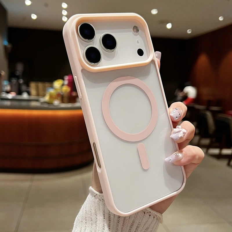 New 17 pro max Clear Magnetic Phone Case for iPhone 17 Air 17 pro max Magsafe Candy Color Transparent Protector Back Cover Car Mobile World