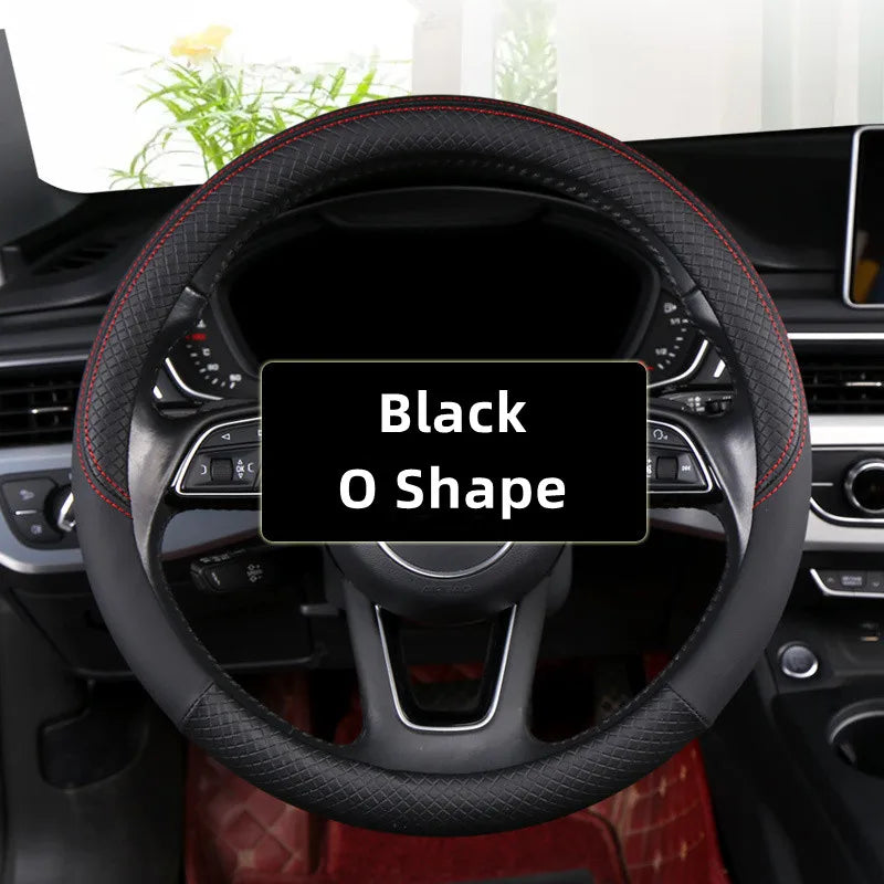 Universal Car Steering Wheel Cover For 37-38cm Steer Wheel Faux Leather Breathable Car Wheel Cover Interior Auto Accessories