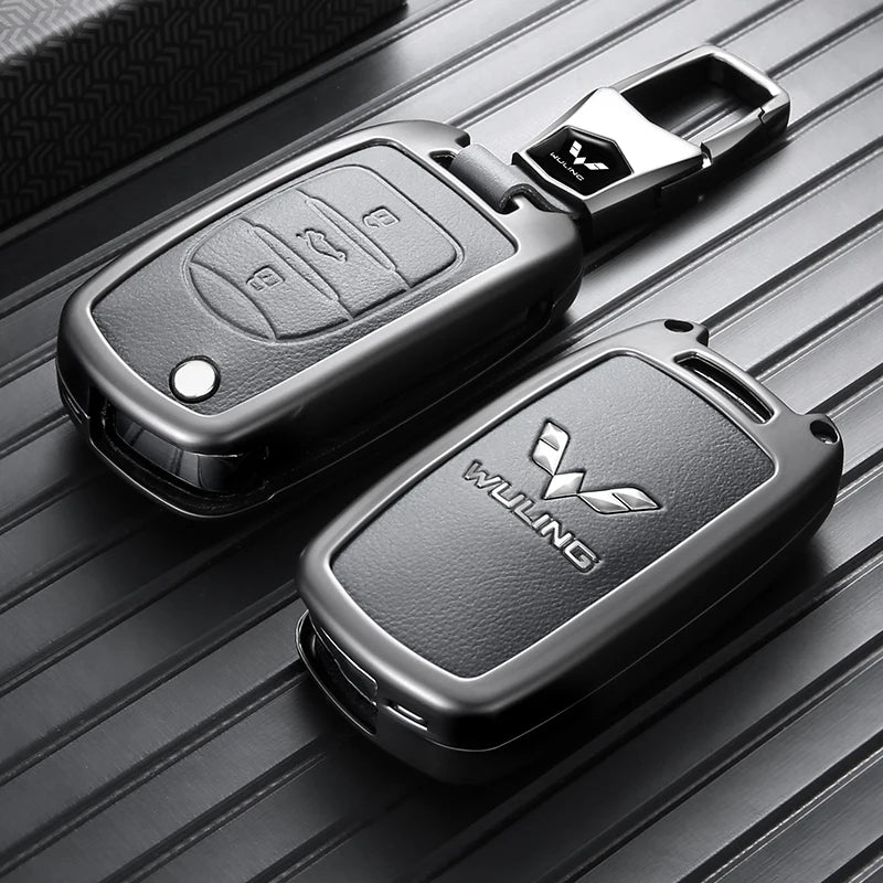 Luxury Zinc Alloy Car Key Fob Cover for Wuling Hongguang S, Anti‑Drop Scratch‑Resistant Protective Key Shell Case With Keychain