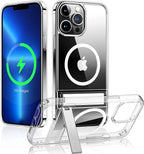 Clear Magnetic Phone Case with Kickstand for iPhone 17 Pro Max Air 16 15 14 Plus 13 12 11 Mini for Wireless Charging Back Cover Car Mobile World