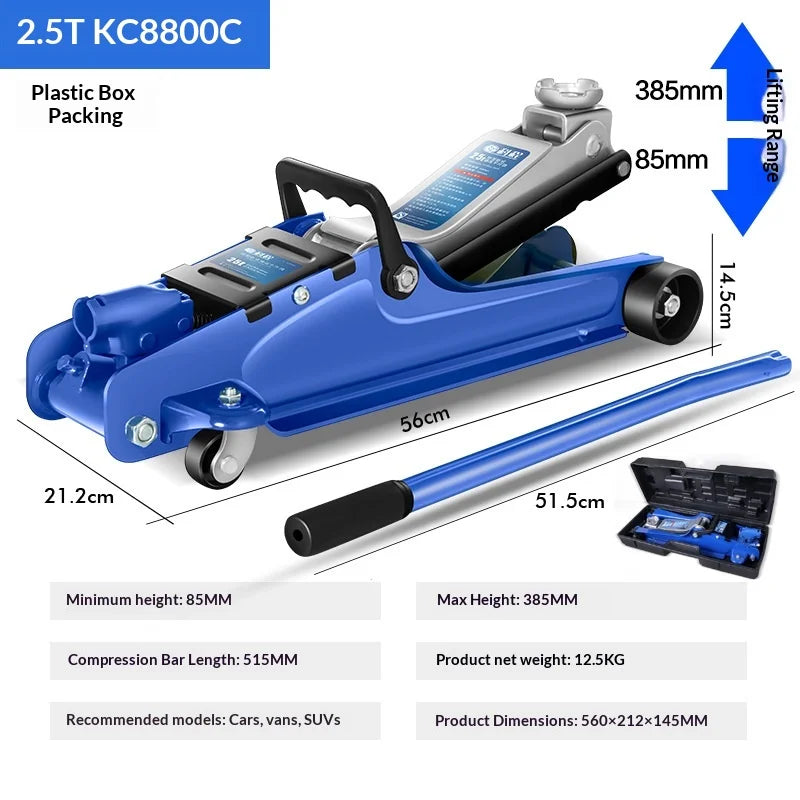 Car Rescue Tool Hydraulic Jack Pneumatic Lift Small Portable Car Jack Heavy Duty Low Profile Quick Raise Garage Emergency Change CM World