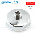 1/2" Square Dr. Steel 74mm Oil Filter Wrench Cap Housing Tool Remover 8 Flutes Universal For FIAT Car Mobile World