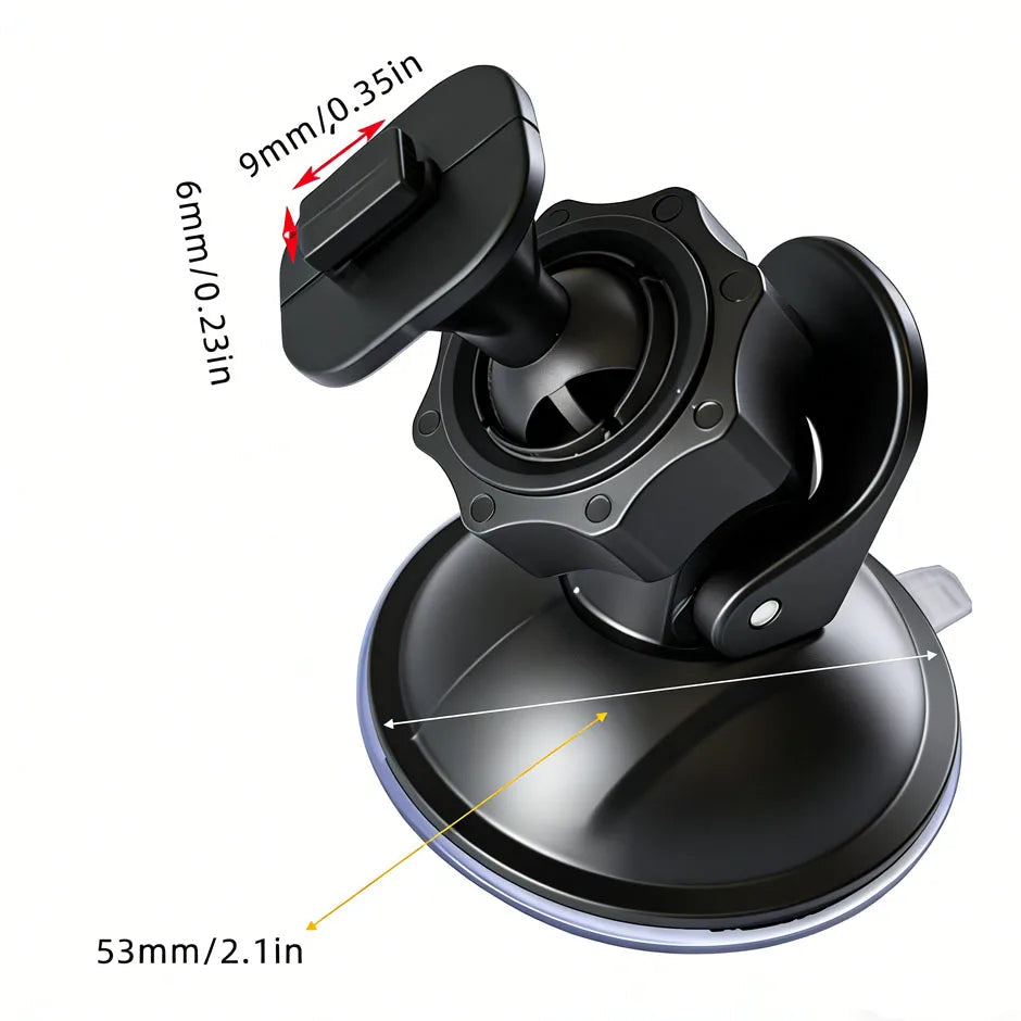 QXNY 360° Rotating Suction Cup Mount for Action Camera, Car DVR on Windshield - Secure Holder Bracket for Driving Recording CM World