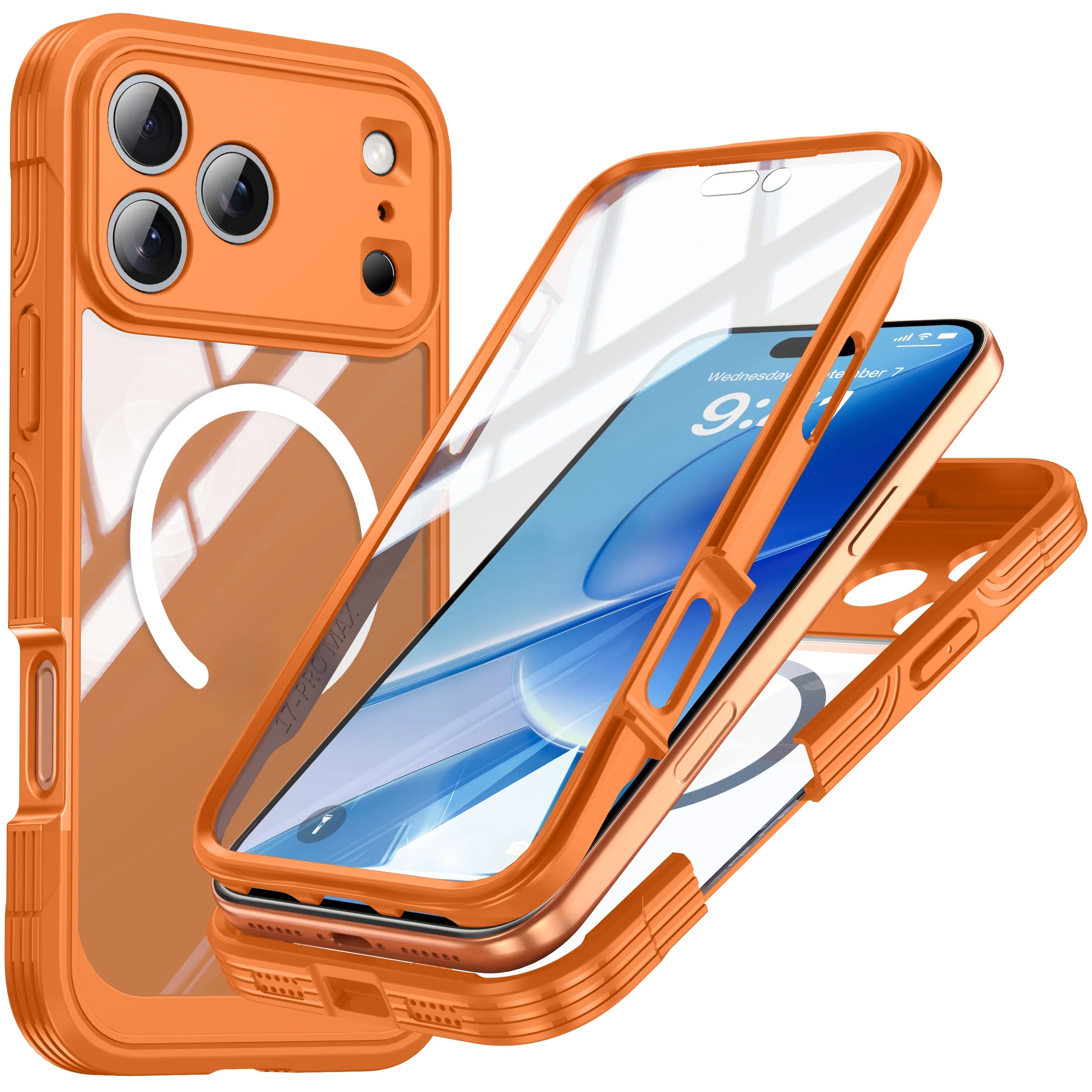 Brand new color magnetic shockproof and dustproof transparent phone case - Compatible with iPhone 17/17 Air/17 Pro/17 Pro Max Car Mobile World