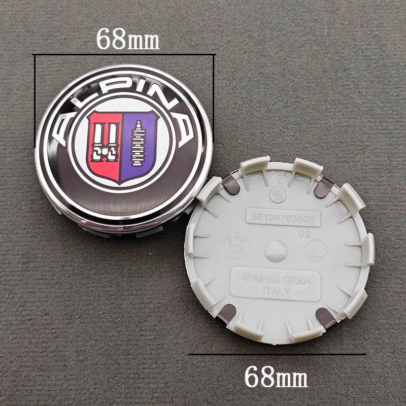 4pcs 68mm Logo Alpina Emblem Car Wheel Center Hub Caps for BMW E46 E39 E38 E90 E60 E36 F30 E34 F10 E92 E38 Auto Accessories