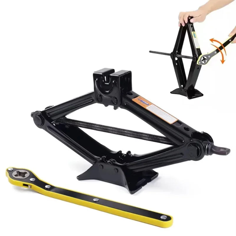 Scissor Type Car Jack 08T 1T 2T Portable Hand Operated Labor Saving For Tire Replacement Vehicle Maintenance Car SUV Kit CM World