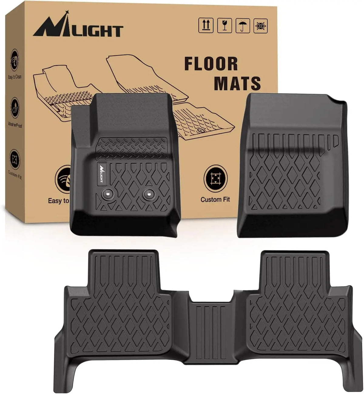 Nilight TPE Custom Fit TPE Floor Mats for Chevy Equinox 2025 Equinox EV 2024-2025 Malibu 2016-2025 Cruze 2016-2020 Blazer 2019-2023 Colorado Crew Cab 2015-2022 Trax 2024-2025 All Weather Waterproof
