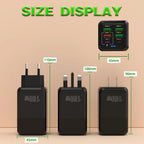 150W 6 Ports Pd QC 4.0 Usb C Fast Charger Wall Adapter Super Fast Charging For Iphone Samsung Ipad Xiaomi Huawei Oneplus Oppo Car Mobile World