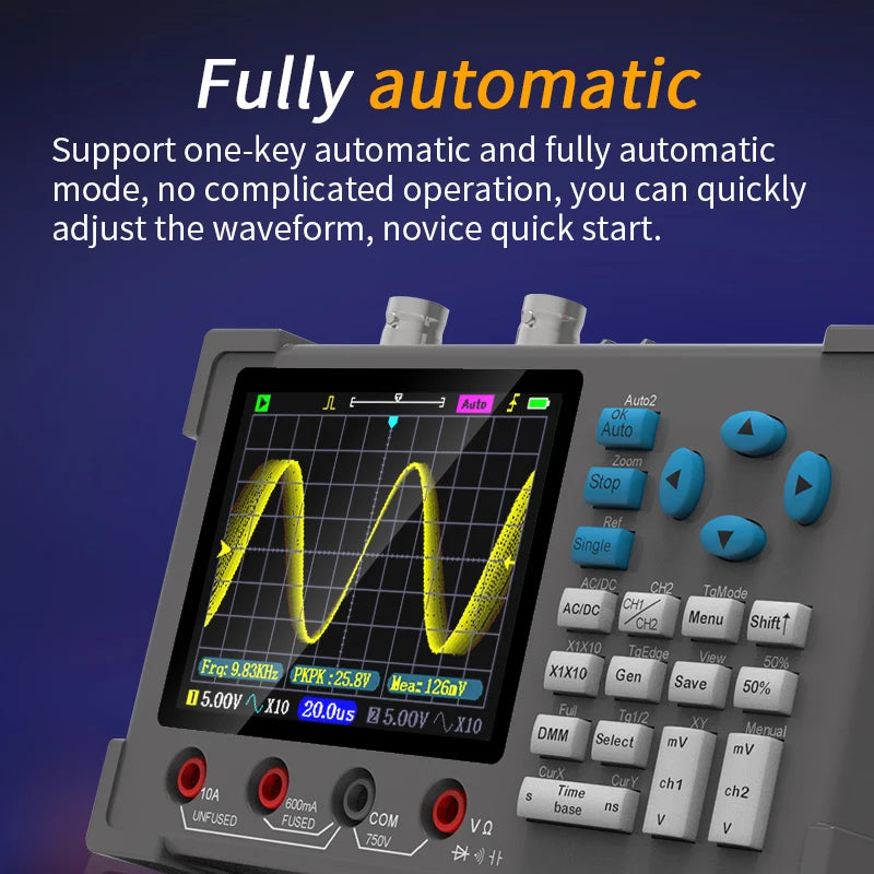 ZEEWEII DSO3D12 3.2 Inch Desktop Digital Oscilloscope 120M Bandwidth Dual Channel Multimeter and Signal generator 3 in 1 CM World