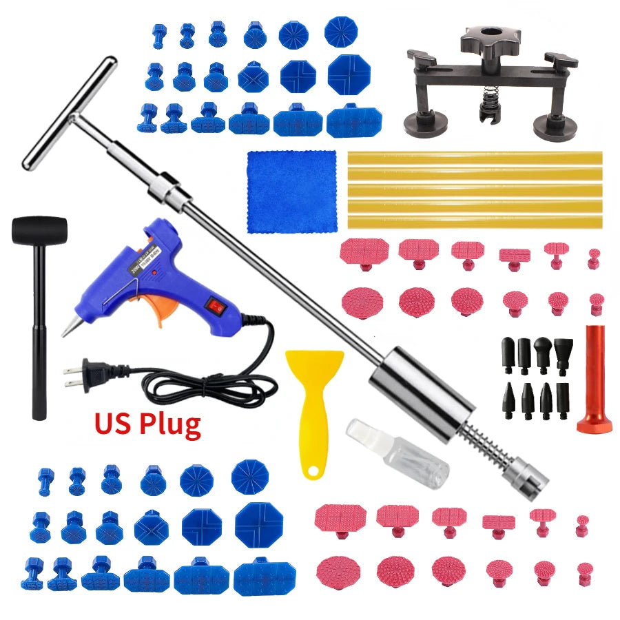 Auto Paintless Dent Repair Tools EU Plug Glue Gun Car Dent Repair Kit Dent Removal Kit Dent Remover Dent Puller for Cars Vehicle