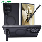 UYUXIO Magnetic Mobile Phone Case with Kickstand for Samsung Galaxy S26 S25 S24 S23 Ultra FE S22 Plus A16 A55 A56 Stand Cases Car Mobile World