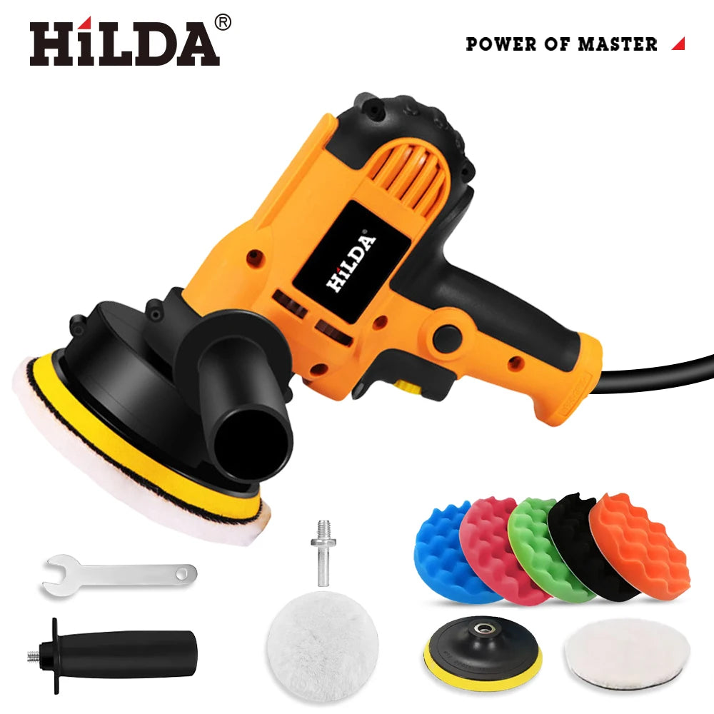 HILDA Electric Car Polisher Car Beauty Waxing Machine  Adjustable Speed Sanding Waxing Tools Automotive Polishing Scratch Repair CM World