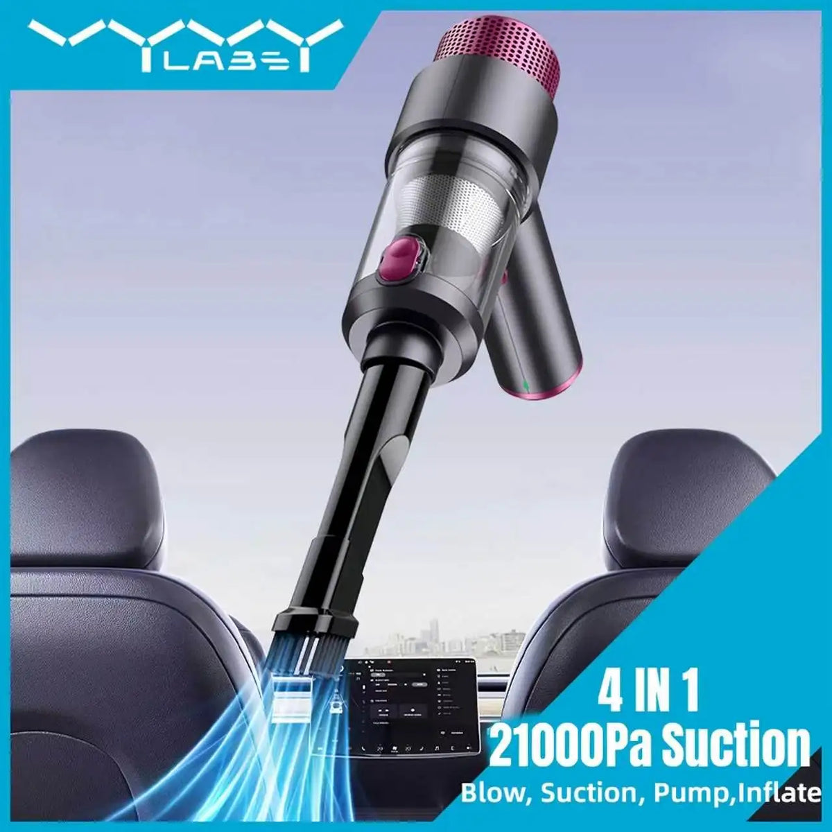 21000Pa Wireless Portabale Car Vacuum Cleaner Handheld Cordless Handheld Vacuum High-power Vacuum Cleaner for Car Home Office