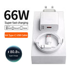 6A 66W Super Fast EU Wall Charger For Huawei Mate 40 50 60 P50 Nova 8 9 10 Honor 90 100 X7 X8 X9 Magic Type C Charging USB Cable Car Mobile World
