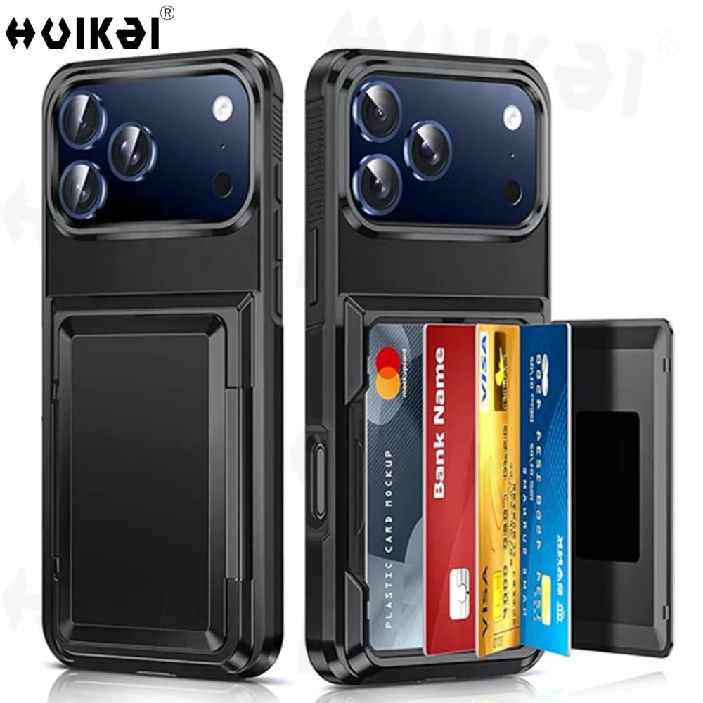 Wallet Case For iPhone 18 Pro Max 17 Pro Max 16 15 14 13 Protective Credit ID Card Holder Heavy Duty Protection Shockproof Cover