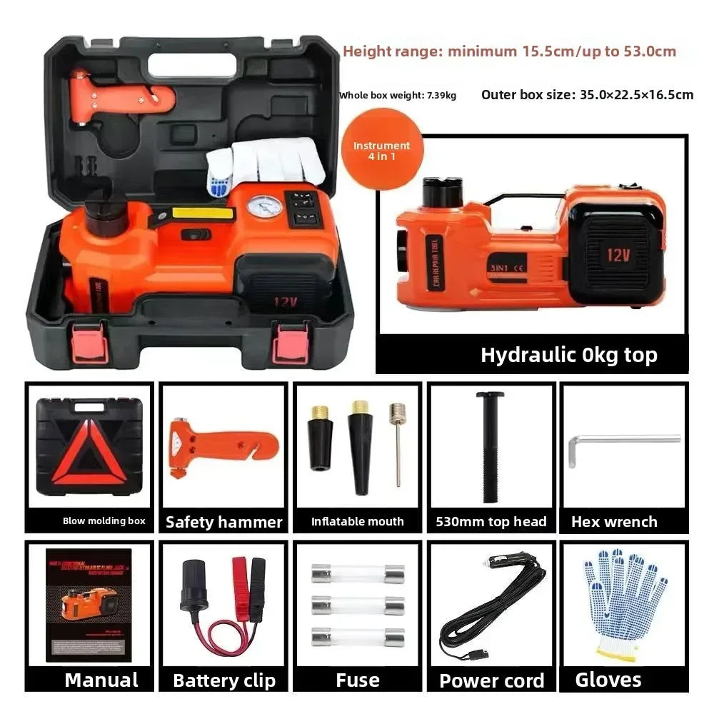 Durable ABLE  Multifunctional Vehicle Electric Jack 12V RV 5 Tons Hydraulic Car Air Pump Electric Wrench