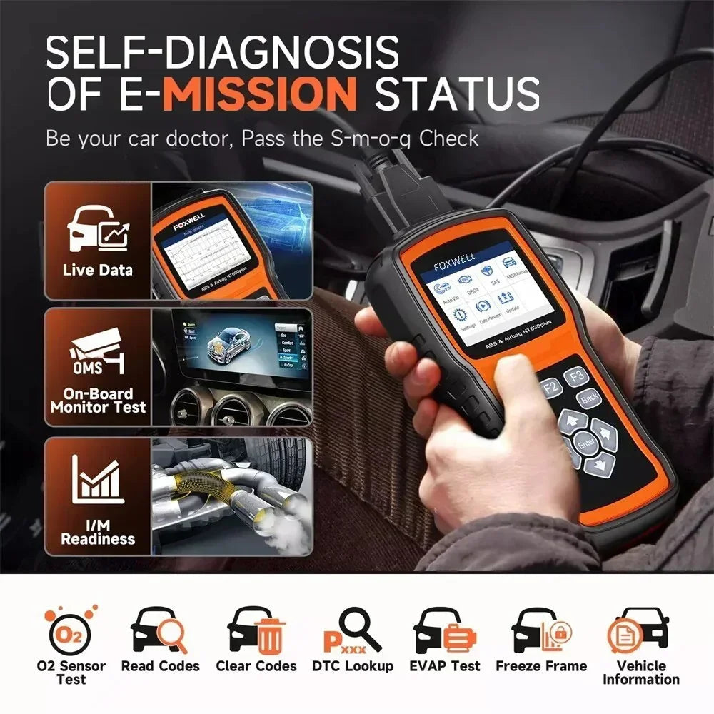 Foxwell NT630 Plus OBD2 Automotive Scanner Engine Check ABS SRS EPB OIL SAS Calibration Code Reader OBD 2 Car Diagnostic Tool Car Mobile World