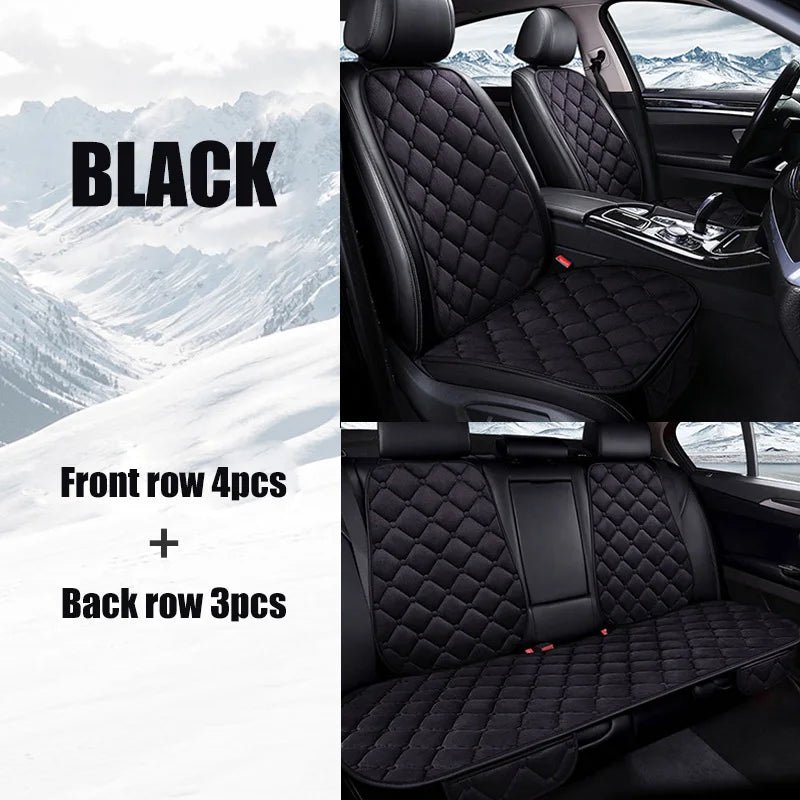 7PCS Set Warm Plush Car Seat Cushion Cover Backrest Front Rear Seat Protector Case Wear-resistant Universal Auto Accessories