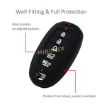 Car 5 Buttons Remote Key Case Keychain Shell Fob For 2020 2021 2022 Hyundai Palisade Elantra Silicone Key Holder Cover CM World