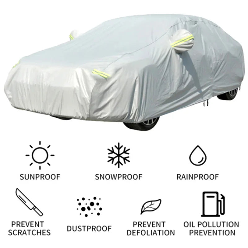 1pcs Car Cover Outdoor Protection Full Cover Anti-Deciduous Bird Droppings Sunshade Dustproof Protection Cover Auto Parts Car Mobile World