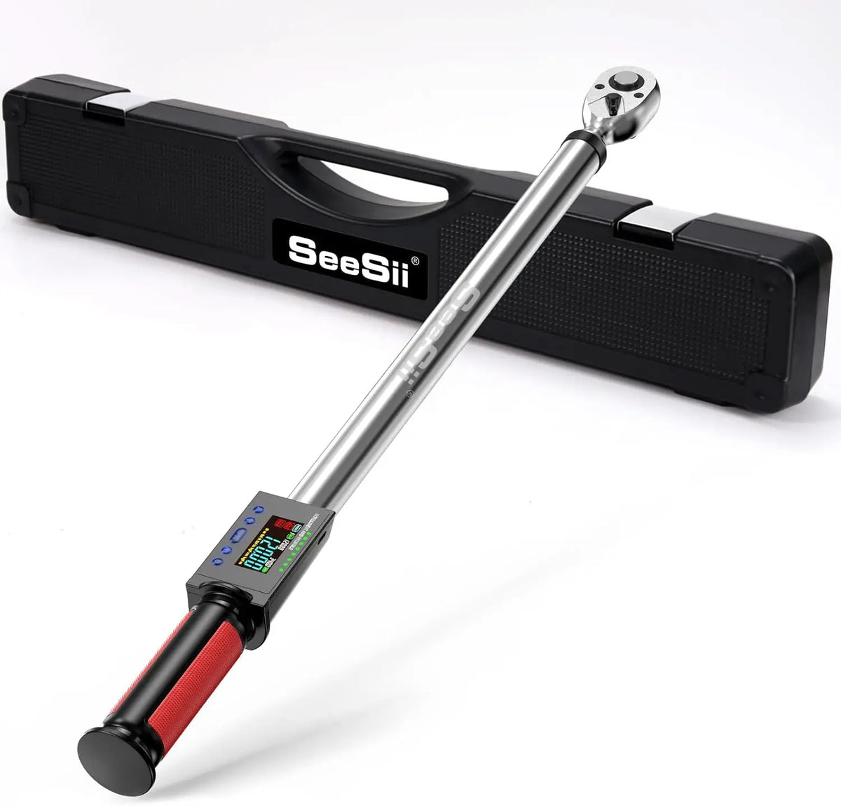 Seesii Digital Torque Wrench 1/2" Drive 340N.m 2% Torque Accuracy Electric Torque Wrench with 3 Adjustable Modes for Car Care