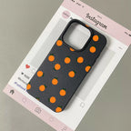 Lightweight Leather Cover For Iphone 14 Pro Max 13 12 11 17 16 15 17E Air Orange Flower Pattern Shockproof Soft Case