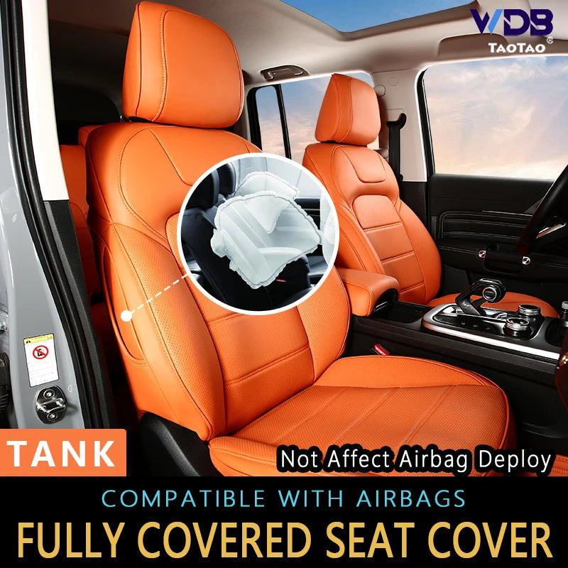 Custom Car Seat Covers Full Set Leather For Tank 300 2021 2022 2023 2024 Auto Interior Styling Protector Accesories Styling Car Mobile World