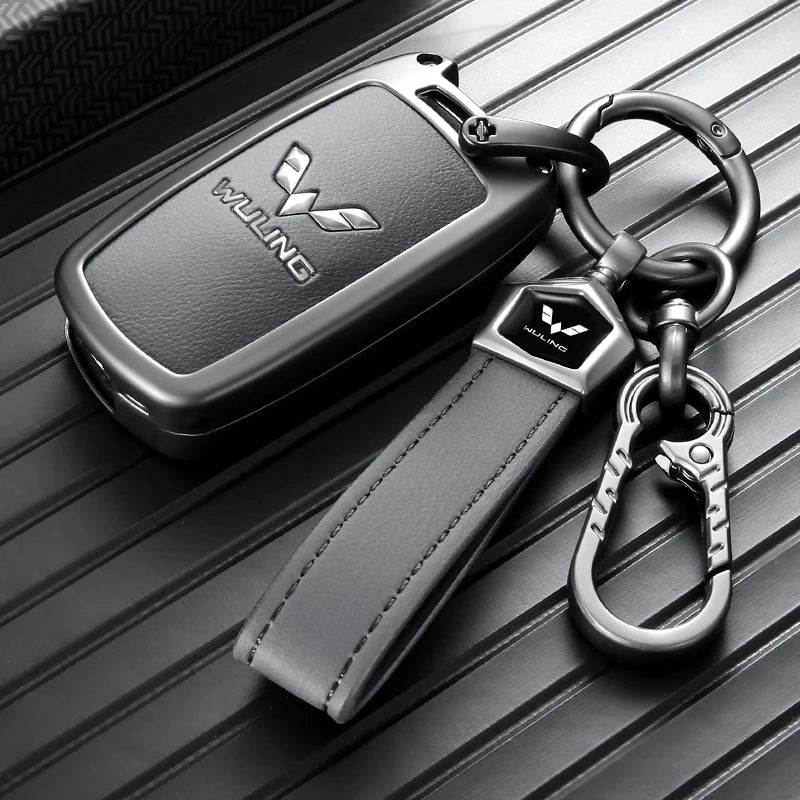 Luxury Zinc Alloy Car Key Fob Cover for Wuling Hongguang S, Anti‑Drop Scratch‑Resistant Protective Key Shell Case With Keychain