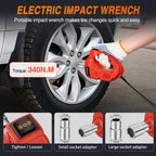 Nilight Electric Car Jack Kit 5 Ton 12V Hydraulic Car Jack with Impact Wrench, 3 in 1 Portable Electric Floor Jack with Tire Inflator Pump LED Light for Sedan SUV Truck Change Tire Garage Repair