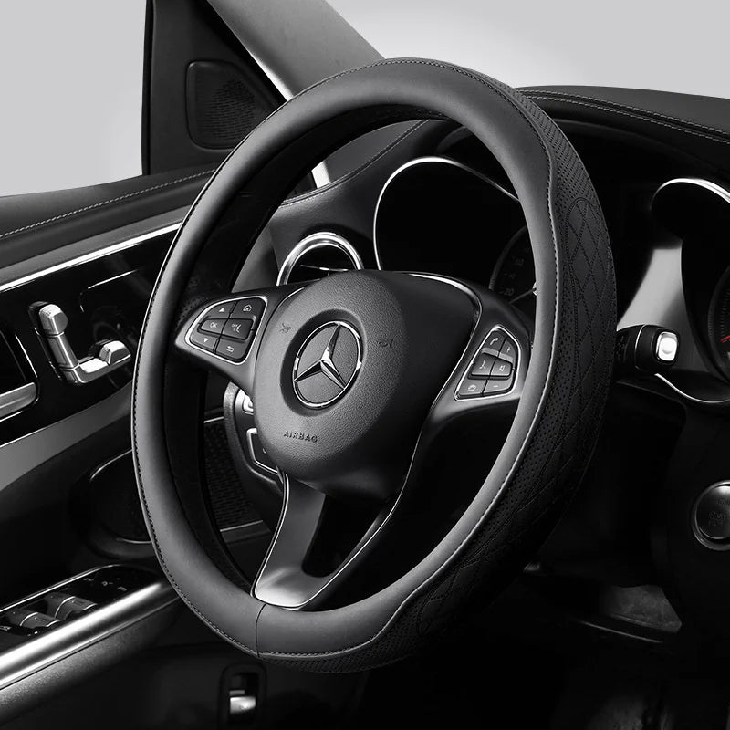 Car Steering Wheel Covers Faux Leather Steering Wheel Cover Wrap Universal 37-38cm Breathable Steering Covers Car Accessories