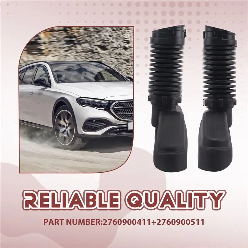 For C43 AMG 3.0L V6 2017-2023 Compatible 2760900511 2760900411 Air Intake Pipe Inlet Duct Tube Hose Kit Pair