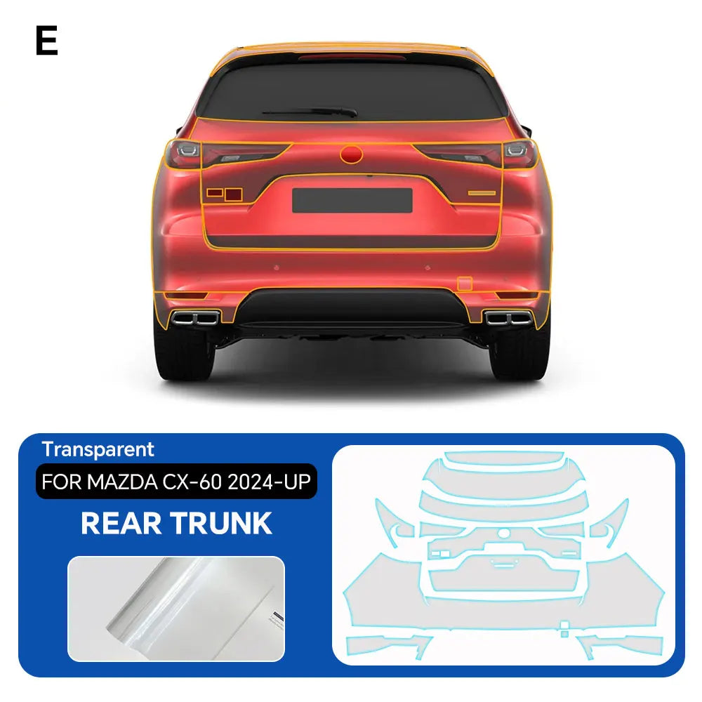 For Mazda CX-60 2024-2025 Clear Paint Protection Vinyl Film Precut Full Car Anti-Scratch UV Protection Invisible Car Wrap Film Car Mobile World