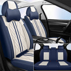 Universal fitting waterproof breathable soft Napa leather car seat cover set for cushion protection. Suitable for sedan and SUV Car Mobile World