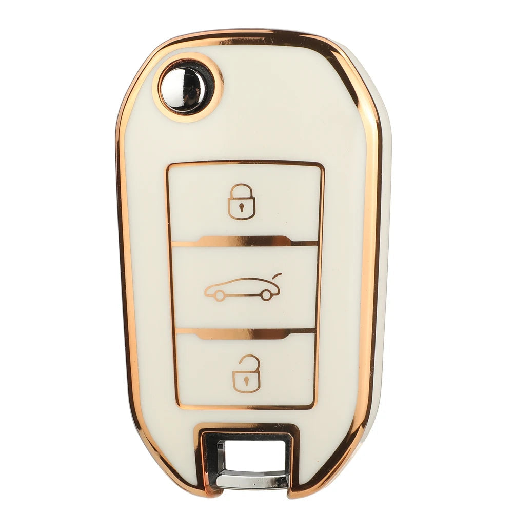 Jingyuqin 3BTN Soft TPU Car Key Case For Peugeot 208 308 408 508 2008 3008 4008 5008 For Citroen C3 C4 CACTUS C6 C8 Accessories CM World