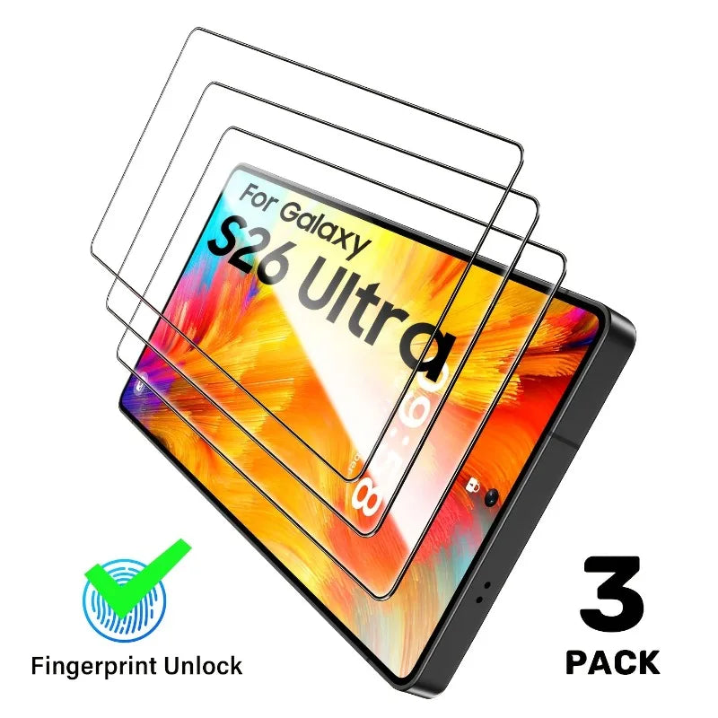 3Pcs Tempered Glass For Samsung S26 Ultra S25 S24 Plus Edge FE Screen Protector Full Protective Glass For Galaxy A57 A37 A17 A27 Car Mobile World